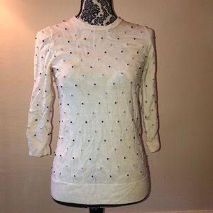 ☘️ JCREW 3/4 Sleeve w Threaded Polka Dots